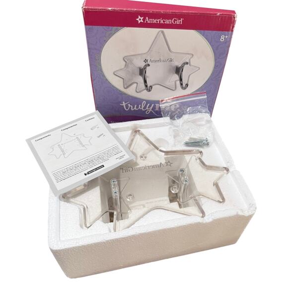 American Girl 18" Doll Holder Starry Wall Mount Screws Plexi Display Gift Box - Picture 7 of 7